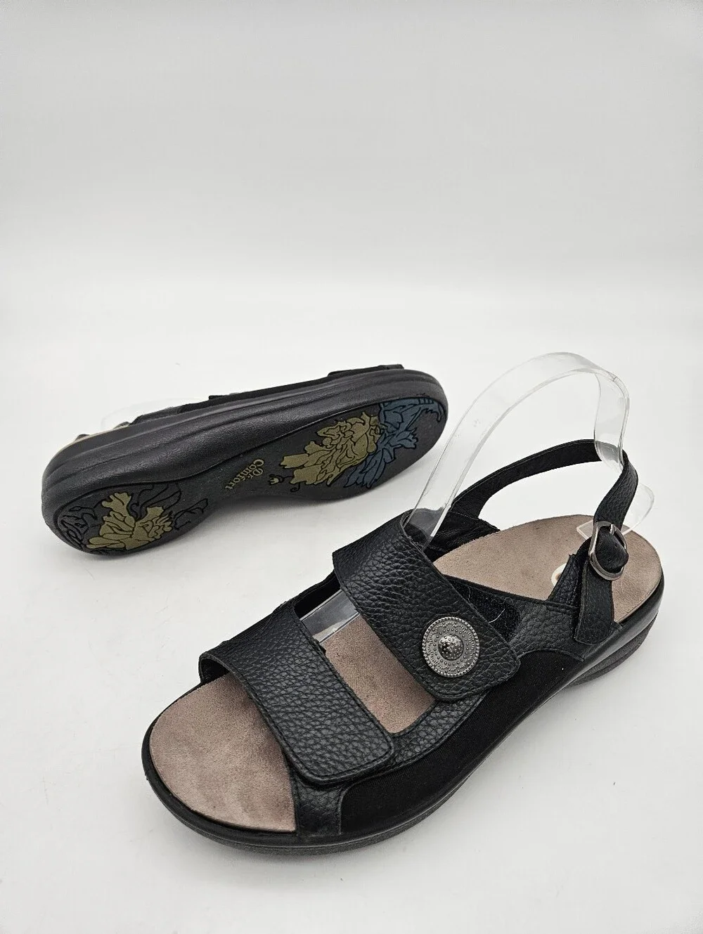 Dr. Comfort Lana Slingback Sandals Diabetic Black Pebbled Leather Womens Size 10
